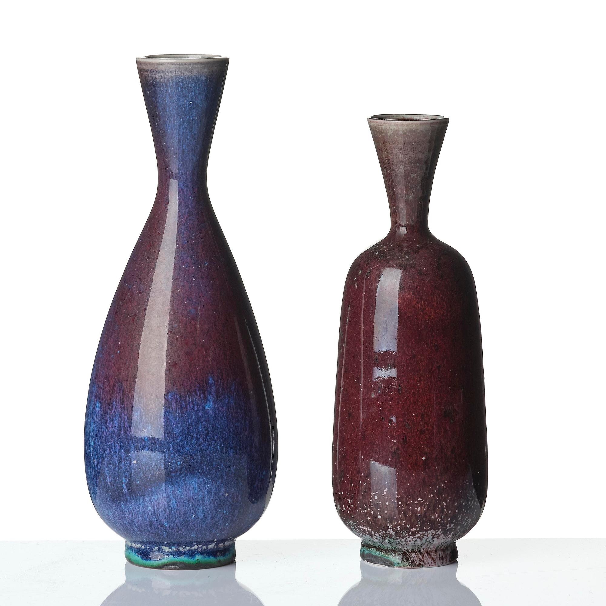 Berndt Friberg, a set of five stoneware vases and three bowls, Gustavsberg Studio 1969-76.