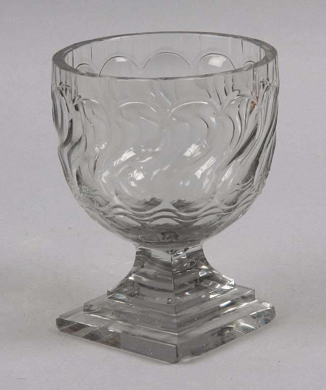 BONBONJÄR, glas, empire, tidigt 1800-tal.
