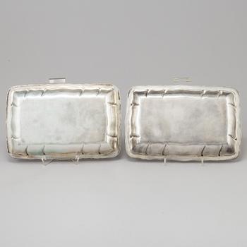 Three early 20th century silver serving dishes, Sweden and Germany.