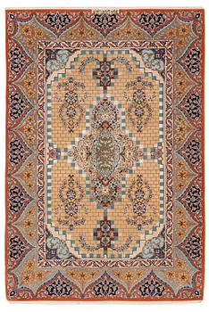 411. A part silk Isfahan rug, Central Persia (Iran), signed 163 x 108 cm.