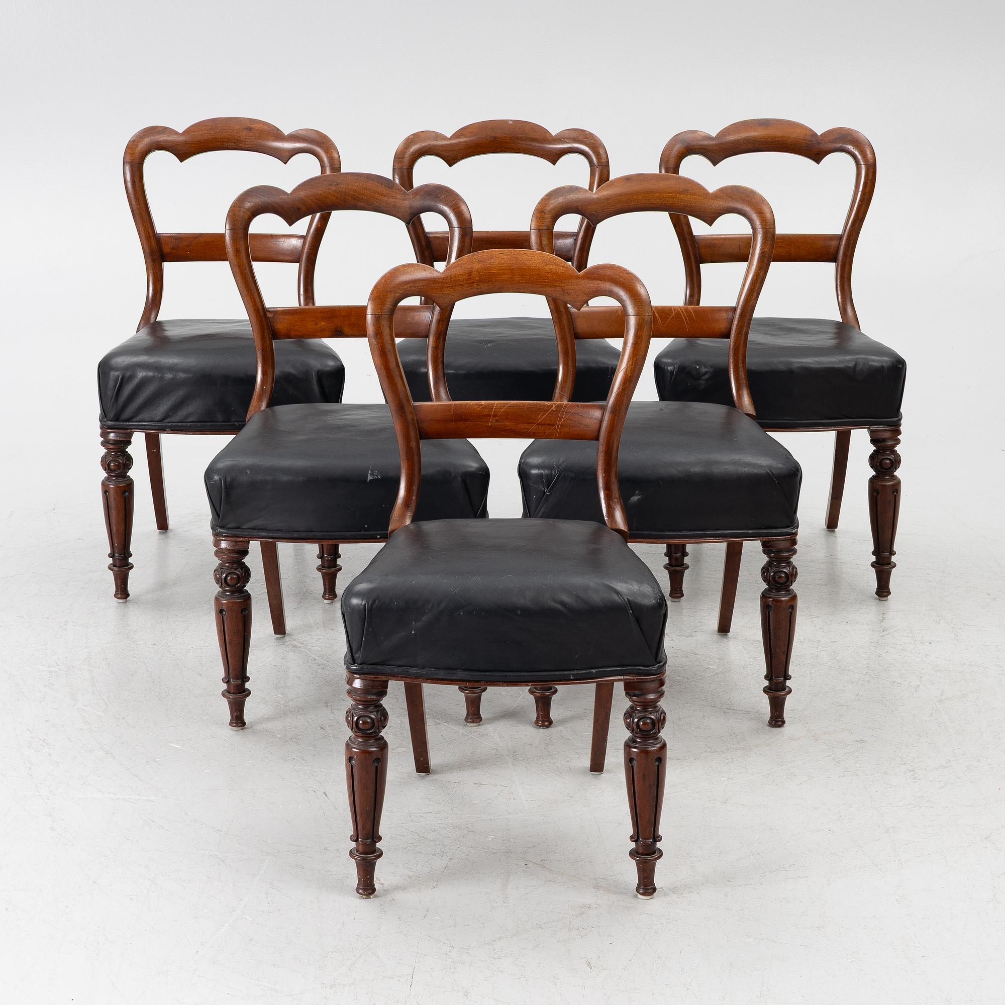 Stolar, 6 st, 1800-talets första hälft.