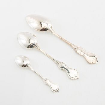 Cutlery, 86 dlr "Olga" silver CG Hallberg Stockholm 1950s.