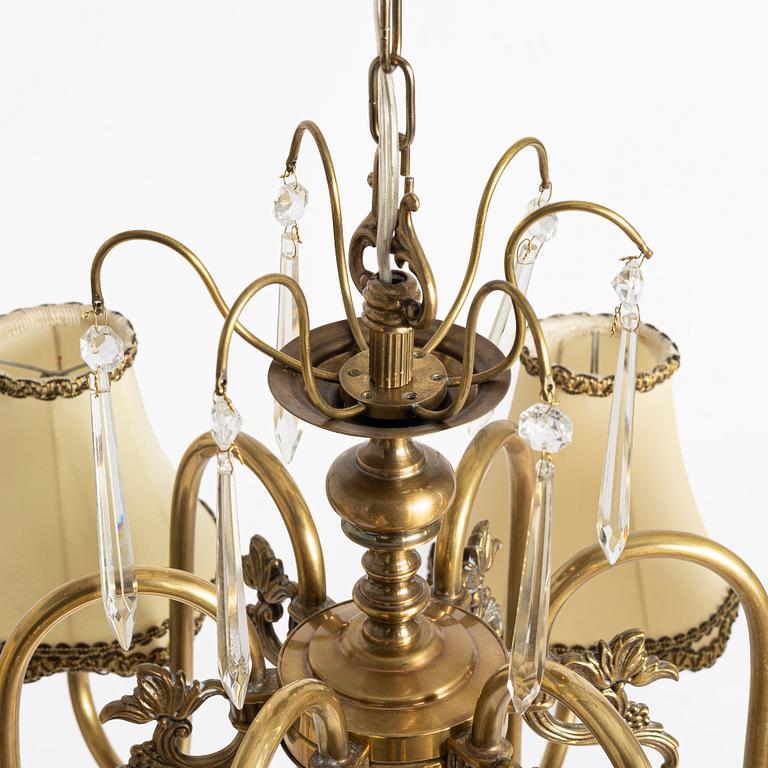 A ceiling lamp, brass, mid-20th century.