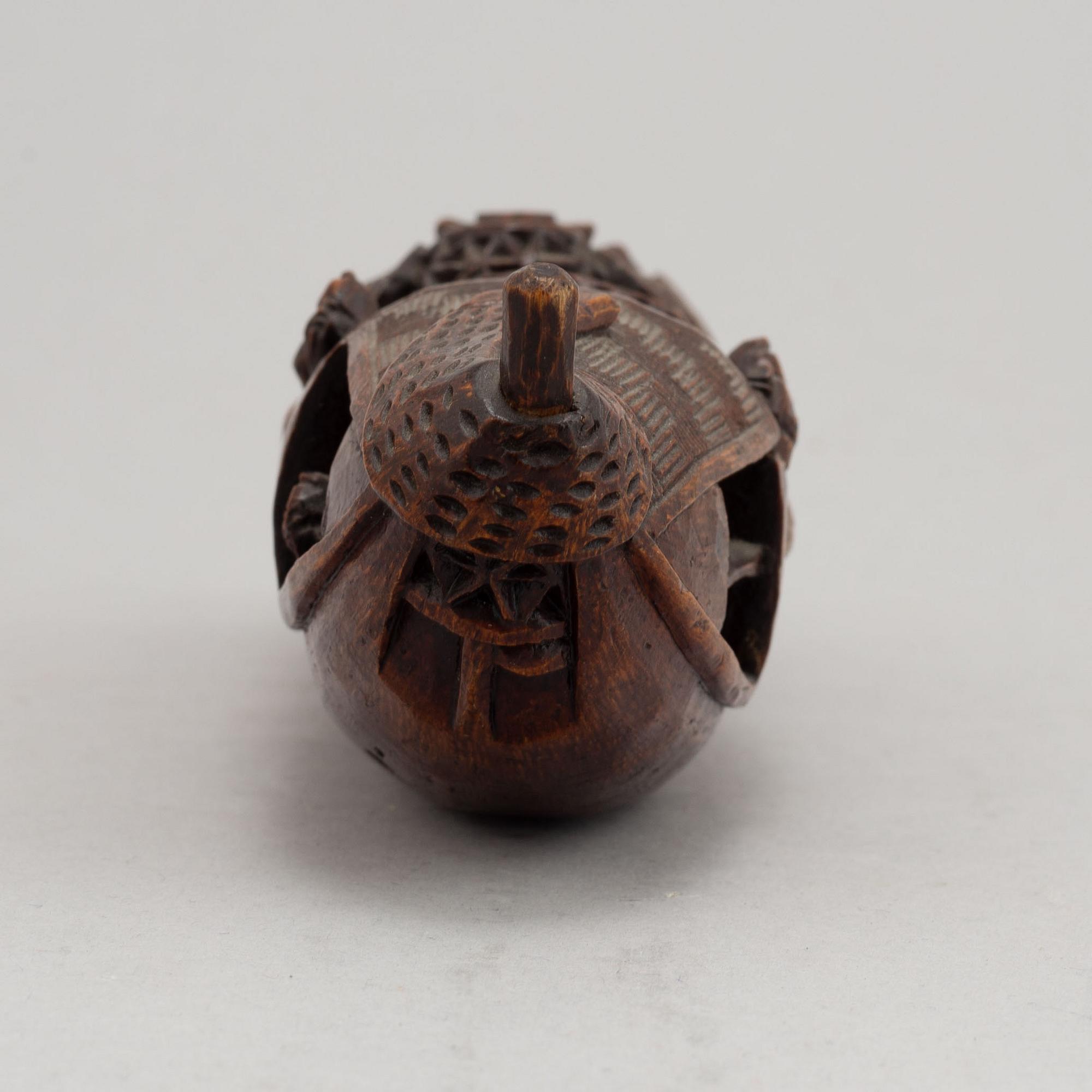 A Chinese bamboo sculpture of a boat, 20th Century.