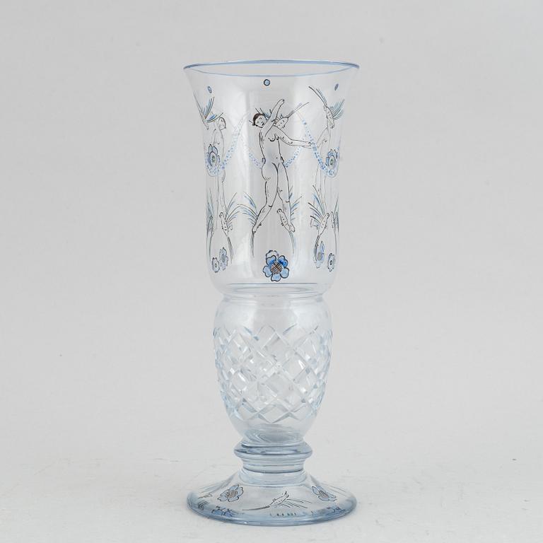 A Wiener Werkstätte glass vase, early 20th Century.