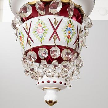 Taklampor ett par Böhmen 1900-tal.