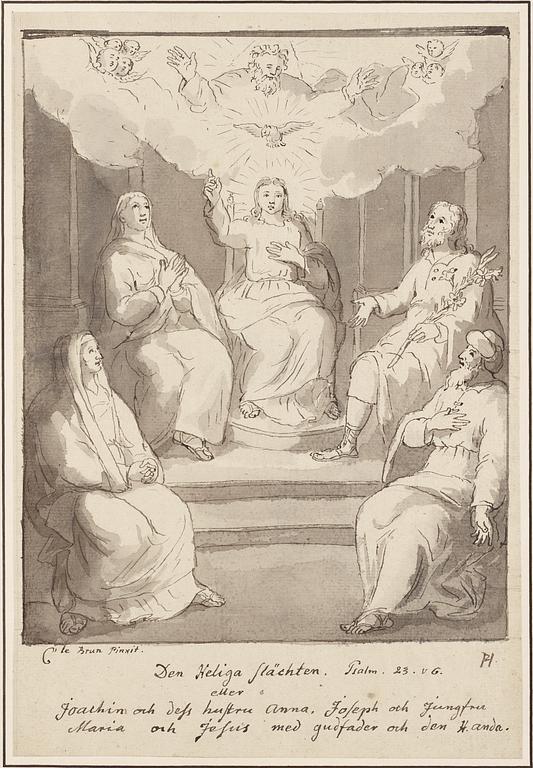 Pehr Hörberg, "Den heliga släckten" (eller Joachim och dess hustru Anna, Joseph och jungfru Maria och Jesus med gudfader och den H. ande).