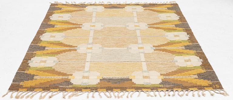 Ingegerd Silow, a flat weave carpet, 'Dellen',  approx. 290 x 190 cm, signed IS.