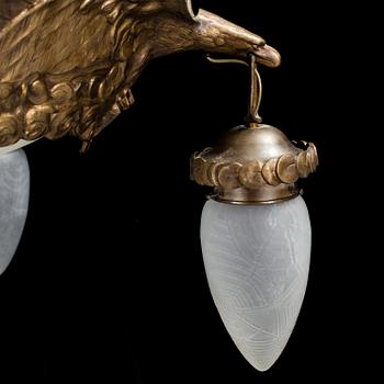 ALICE NORDIN, Attributed to, a Jugend ceiling light from Böhlmarks. Height ca 105 cm.