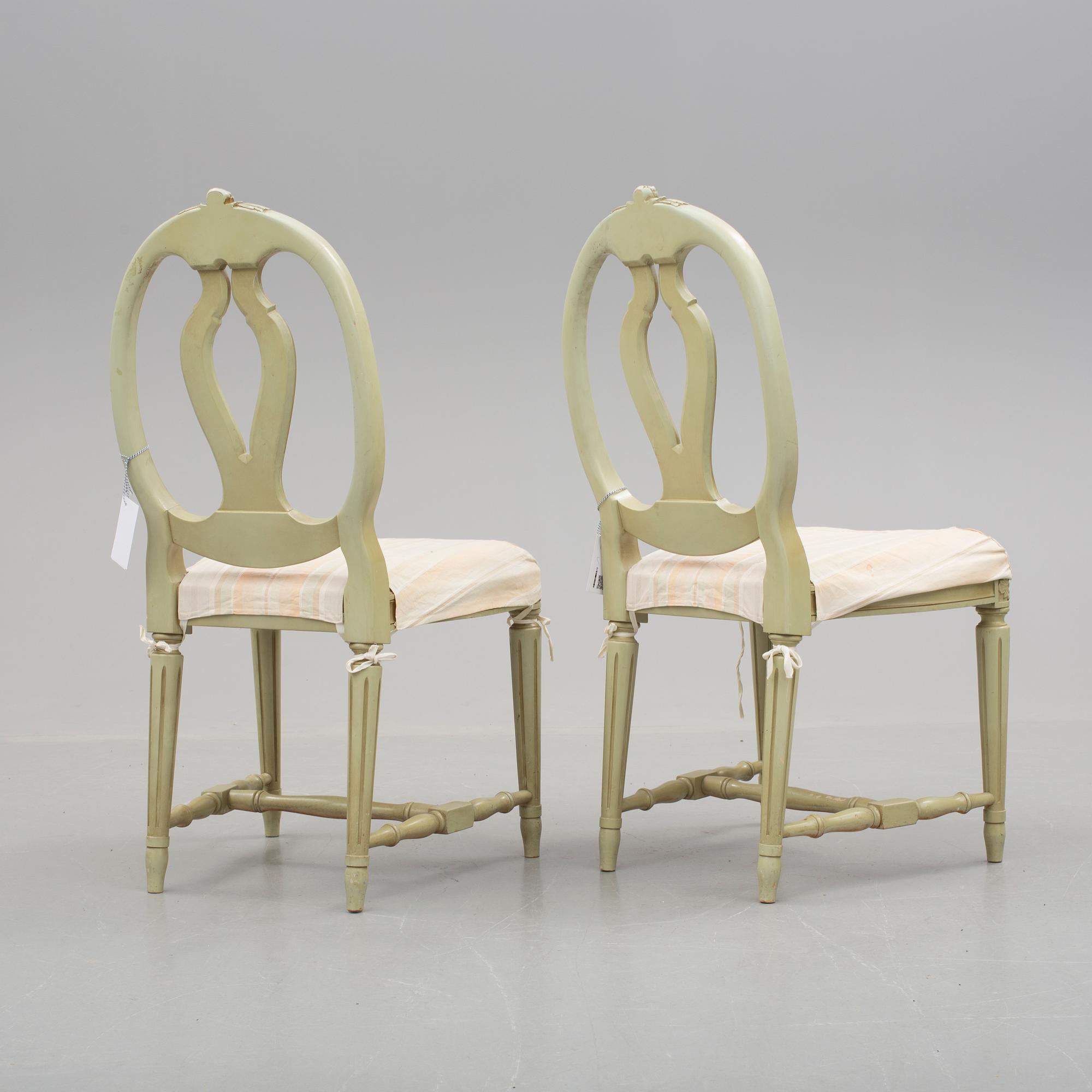 STOLAR, 2 st, gustaviansk stil, "svensk modell", 1900-talets första hälft.