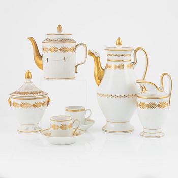 A part coffee service, Empire, 19th Century. (16 pieces).