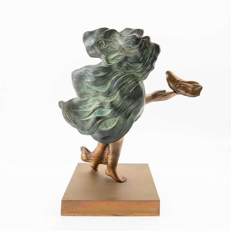 Alvar Suñol, skulptur, förgyllt brons, "Commencement".