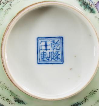 A pair of Chinese famille rose egg-shell bowls, Repubic period.