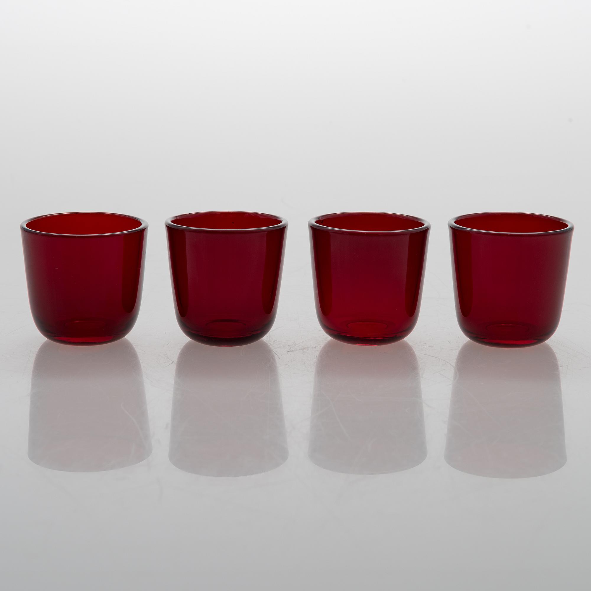 FLASKA och 4 GLAS, glas, Riihimäen lasi.