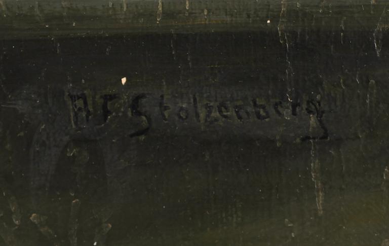A F STOLZENBERG, olja på duk, signerad, omkring år 1900.