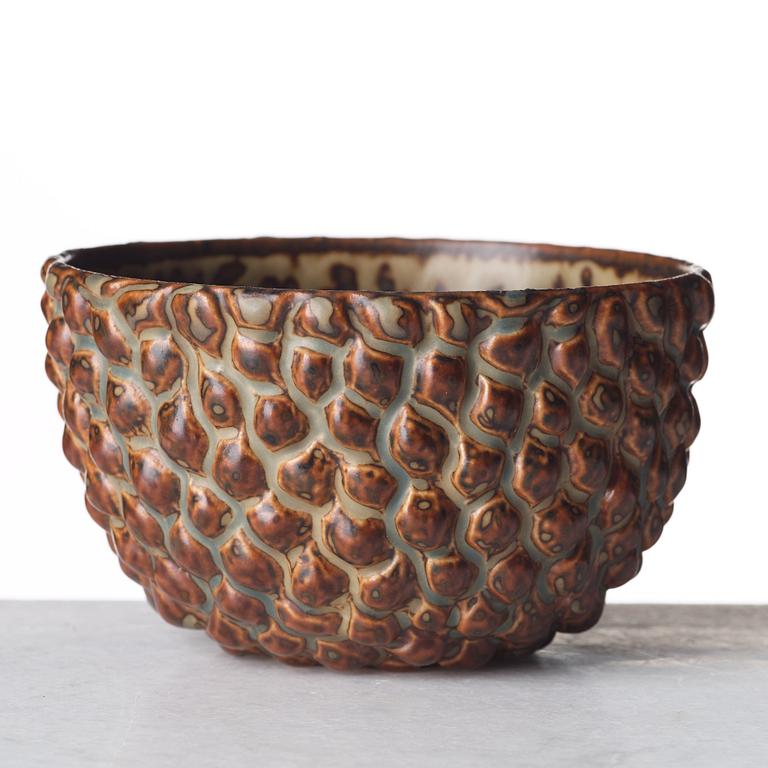 Axel Salto, a "Sung glaze budding style" stoneware bowl, Royal Copenhagen, Denmark.