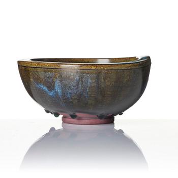 Wilhelm Kåge, skål, "Farsta", stengods, Gustavbergs Studio 1952.