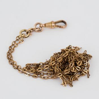 DAMFICKUR, 14 k guld, omkring 1900. Vikt ca 40 g.