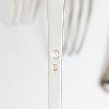 A 139 piece 'Hansa' silver cutlery service, mostly C.G. Hallberg, Mid 20th Century.