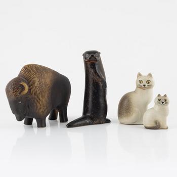 Lisa Larson, figuriner, 4 st, för Nordiska Kompaniet i samarbete med WWF samt K-Studion, Gustavsberg.