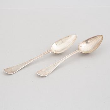 Spoons, 6 pcs, silver, Sweden and Norway, late 18th-early 20th century.