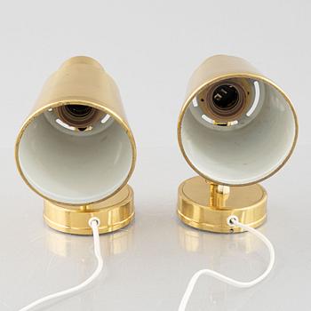 A pair of brass wall lights from Bröderna Johansson Autometall, 1960's.