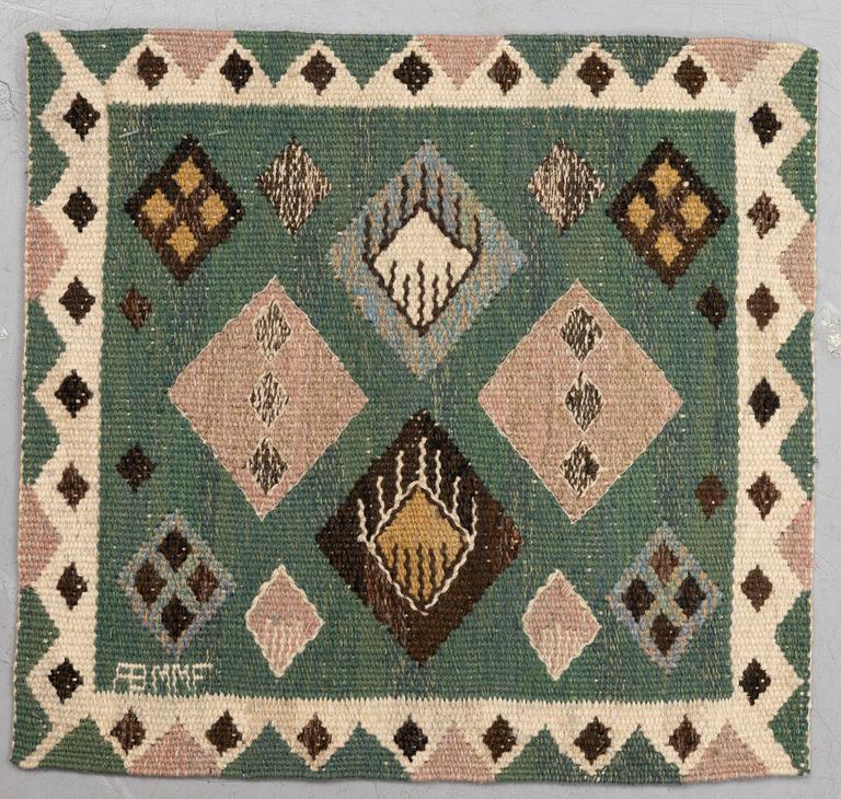 Märta Måås-Fjetterström, four textiles, "Knoppen", tapestry weave, ca 34,5 x 36-37 cm - 34-35,5 x 51 cm, signed AB MMF.