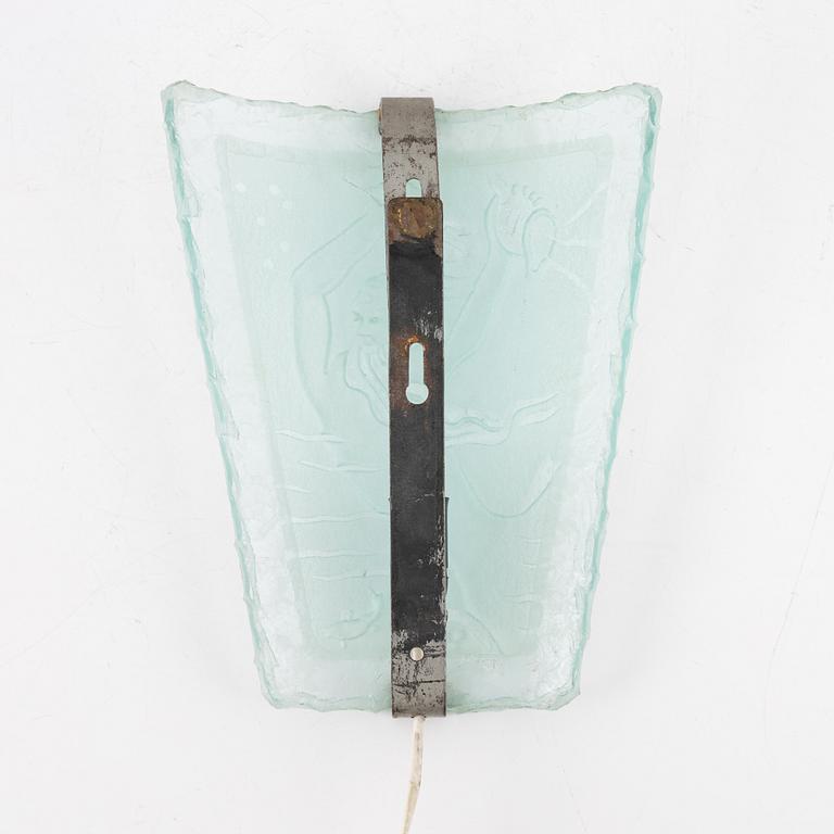 A glass wall lamp, presumably Glössner, Sweden, 1930's/40's.