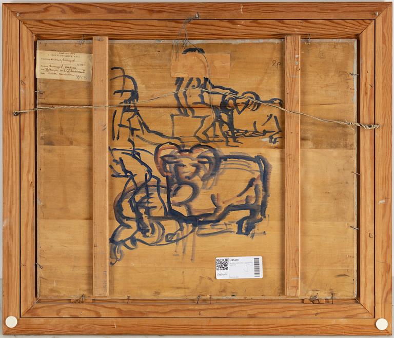 Hilding Linnqvist, oil on panel, signed.