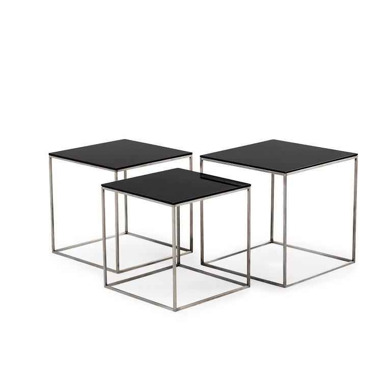 A Poul Kjaerholm 'PK-71' set of occasional tables, Fritz Hansen, Danmark.