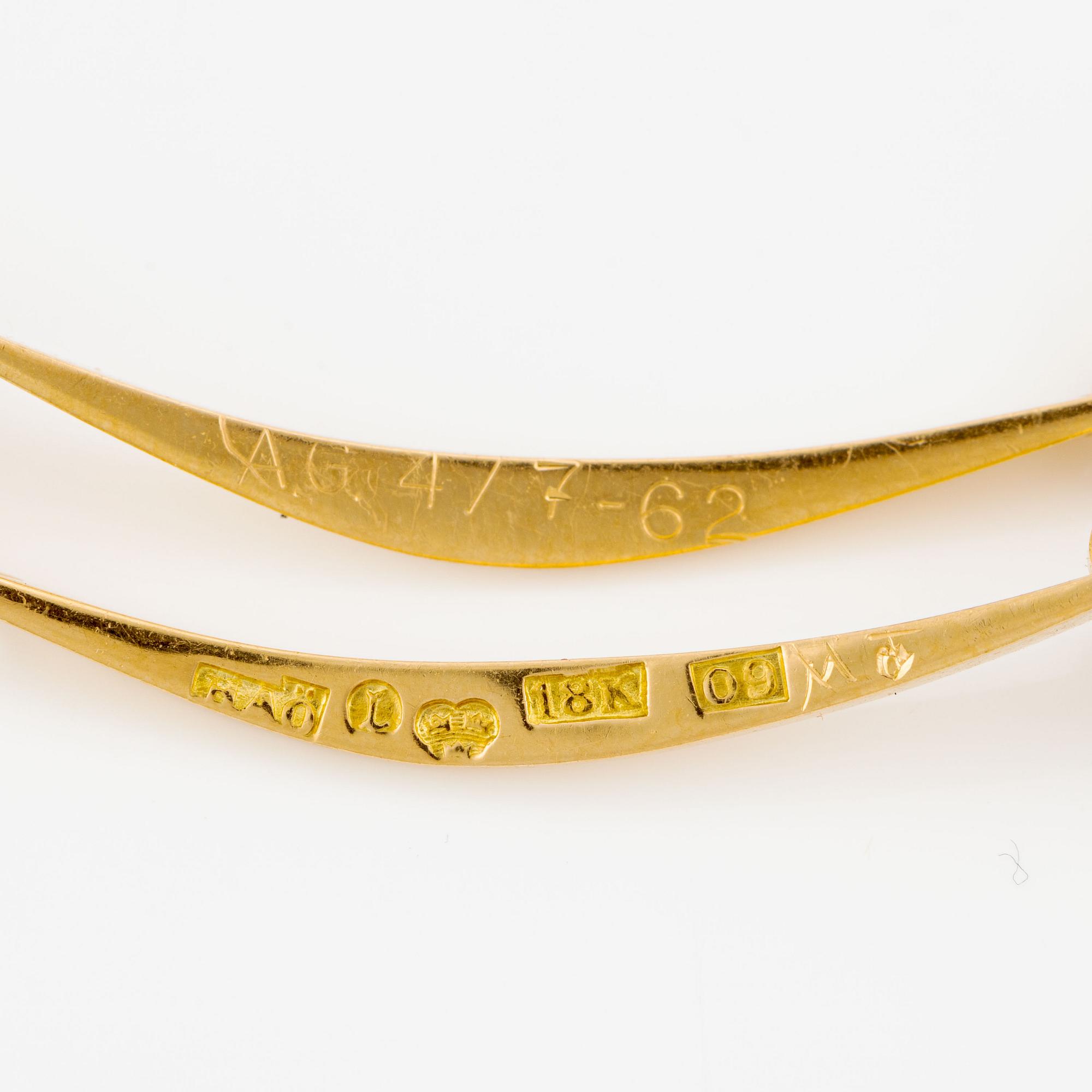 Collier, Öhmans, 18K guld med vita syntetiska stenar.