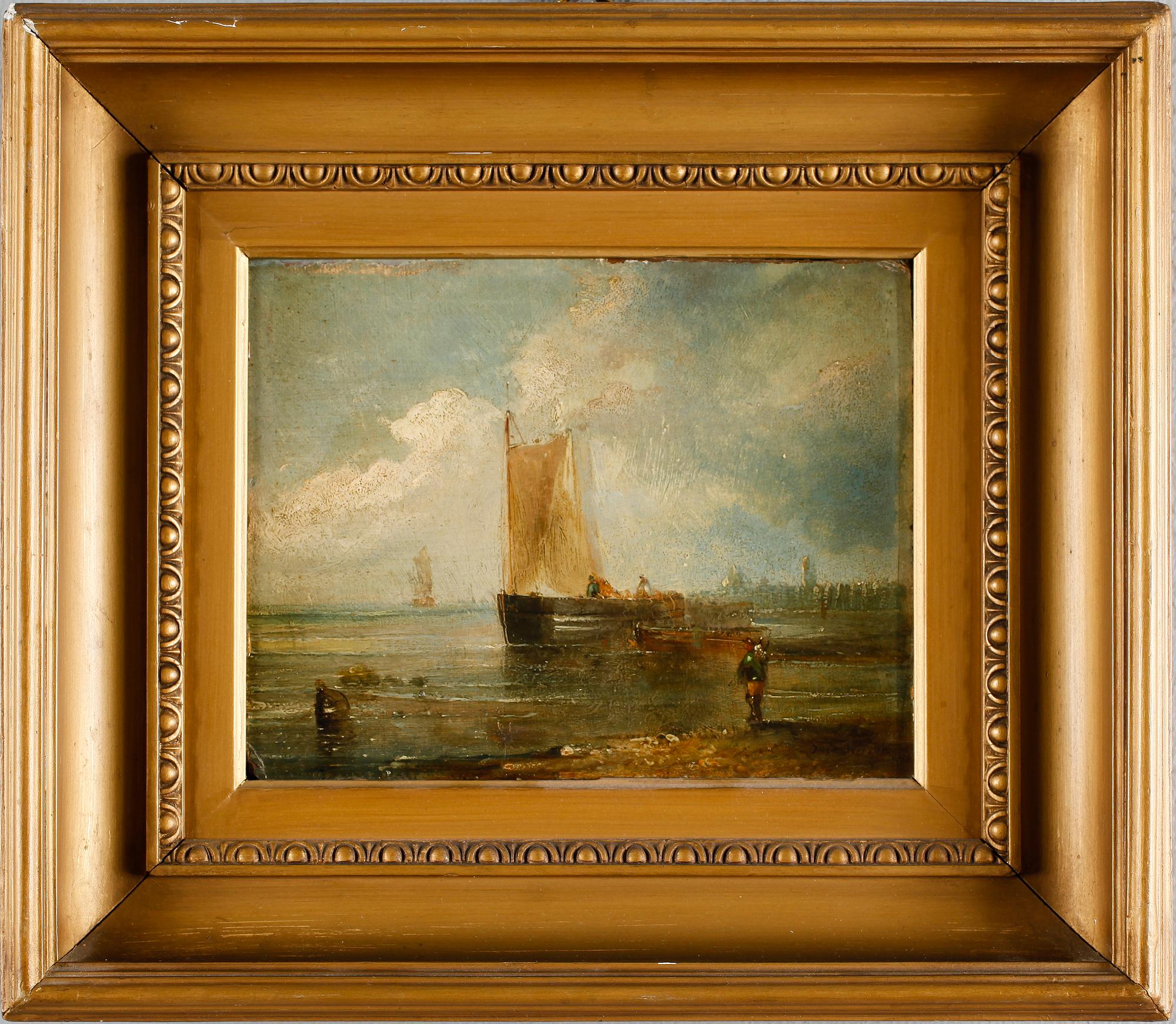 JOHN (Jock) H WILSON, olja på pannå,  signerad, 1800-tal.