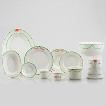 Julservis, 62 delar, porslin, "God Jul", Rörstrand/old Gustavsberg.