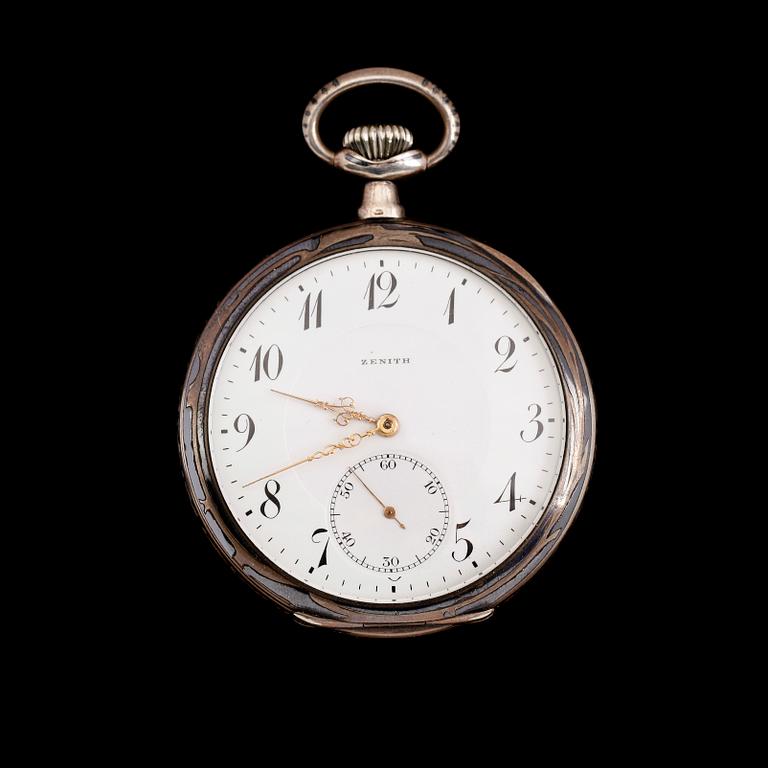 FICKUR, silver, Zenith, omkring år 1900.