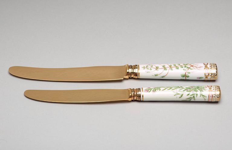 A Royal Copenhagen 'Flora Danica' dinner set for two, Denmark, 20th Century (12 pieces).