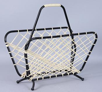 TELEFONHYLLOR, 3 st, samt TIDNINGSSTÄLL, 1950/60-tal.