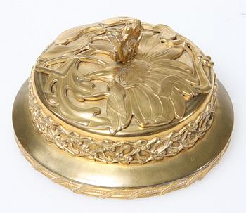 BONBONJÄR, jugend/jugendstil, glas o förgylld metall, tidigt 1900- tal.