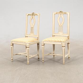 Chairs, a pair, late Gustavian Lindome works from the first half of the 19th century.