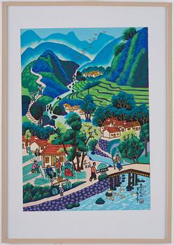 Cheng Minsheng, "VIllage in a mountainious landscape".