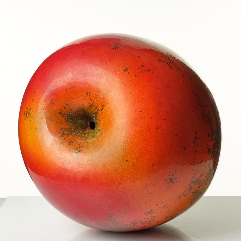 Hans Hedberg, a large faience sculpture of an apple, Biot, France.