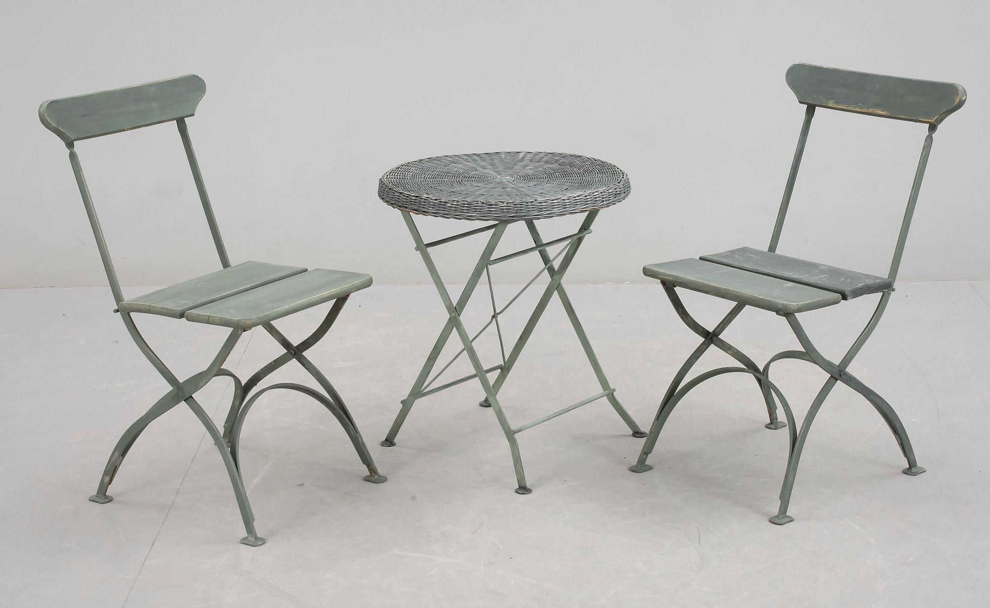 TRÄDGÅRDSMÖBLEMANG, 3 delar, troligen Grythyttan, 1900/2000-tal.