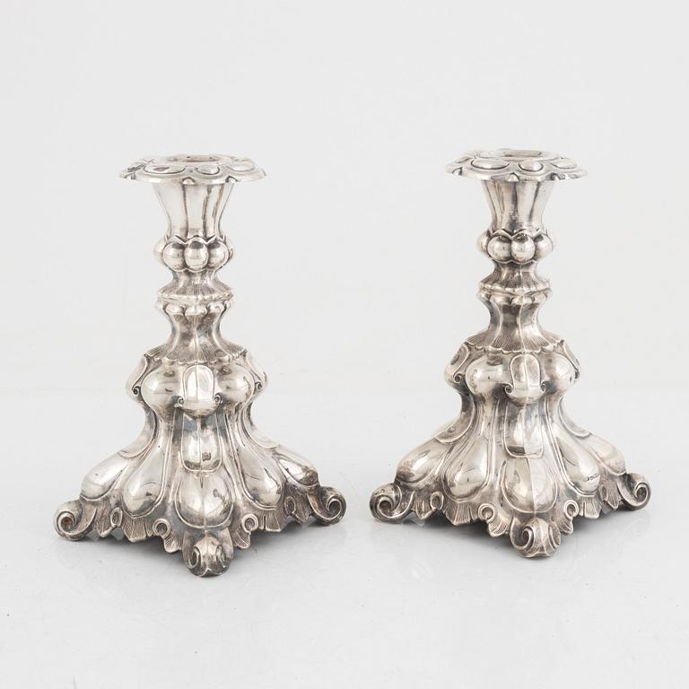 Candlesticks, a pair, silver, Finland, 1970s.