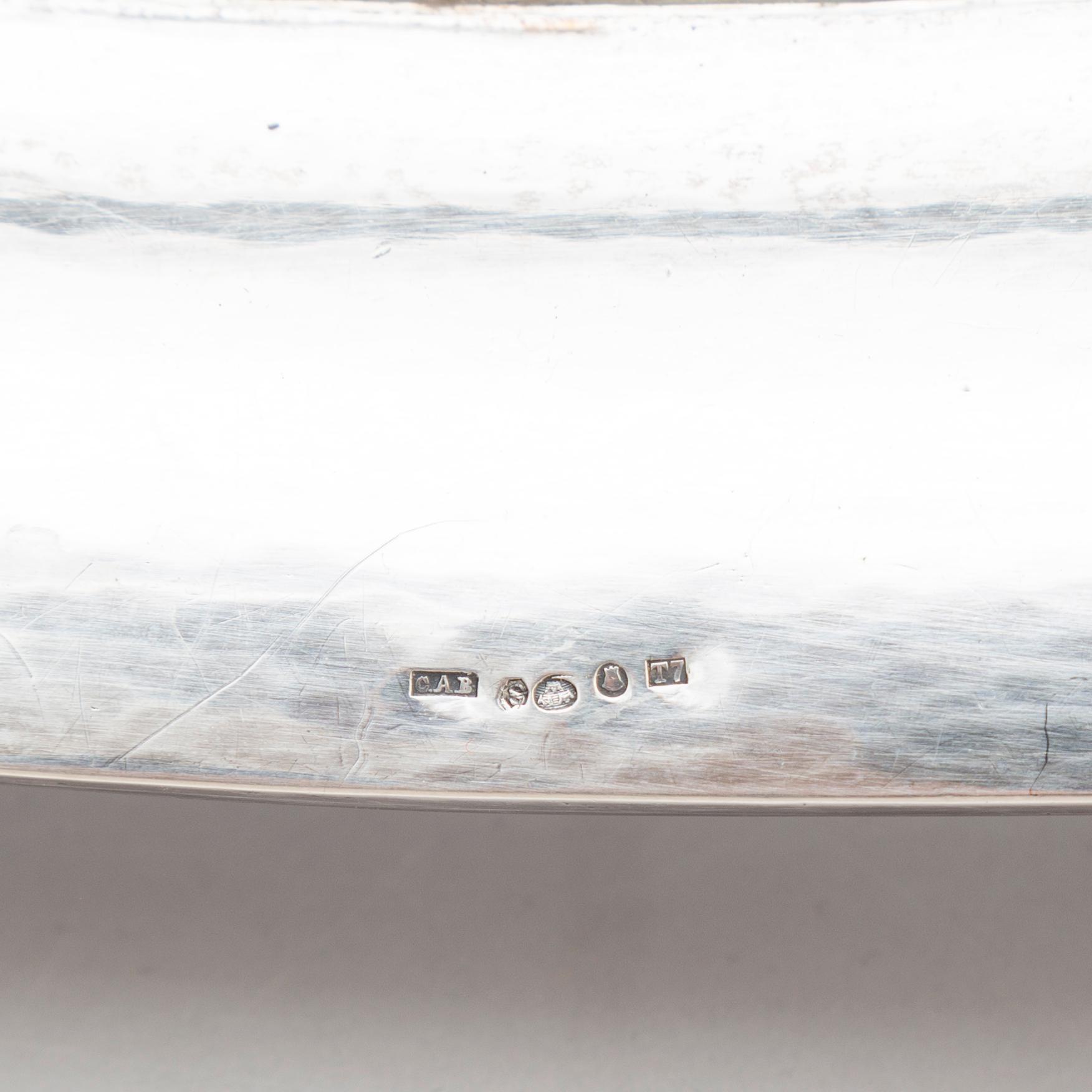 A Swedish Silver Tray, mark of GAB, Stockholm 1921.