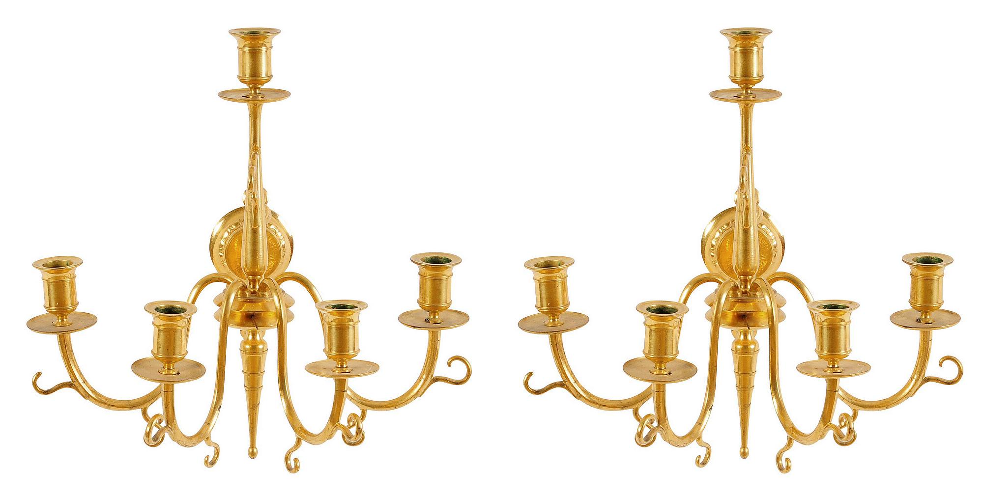 VÄGGAPPLIQUER, 1 par, förgylld brons, gustaviansk stil, 1800-tal.