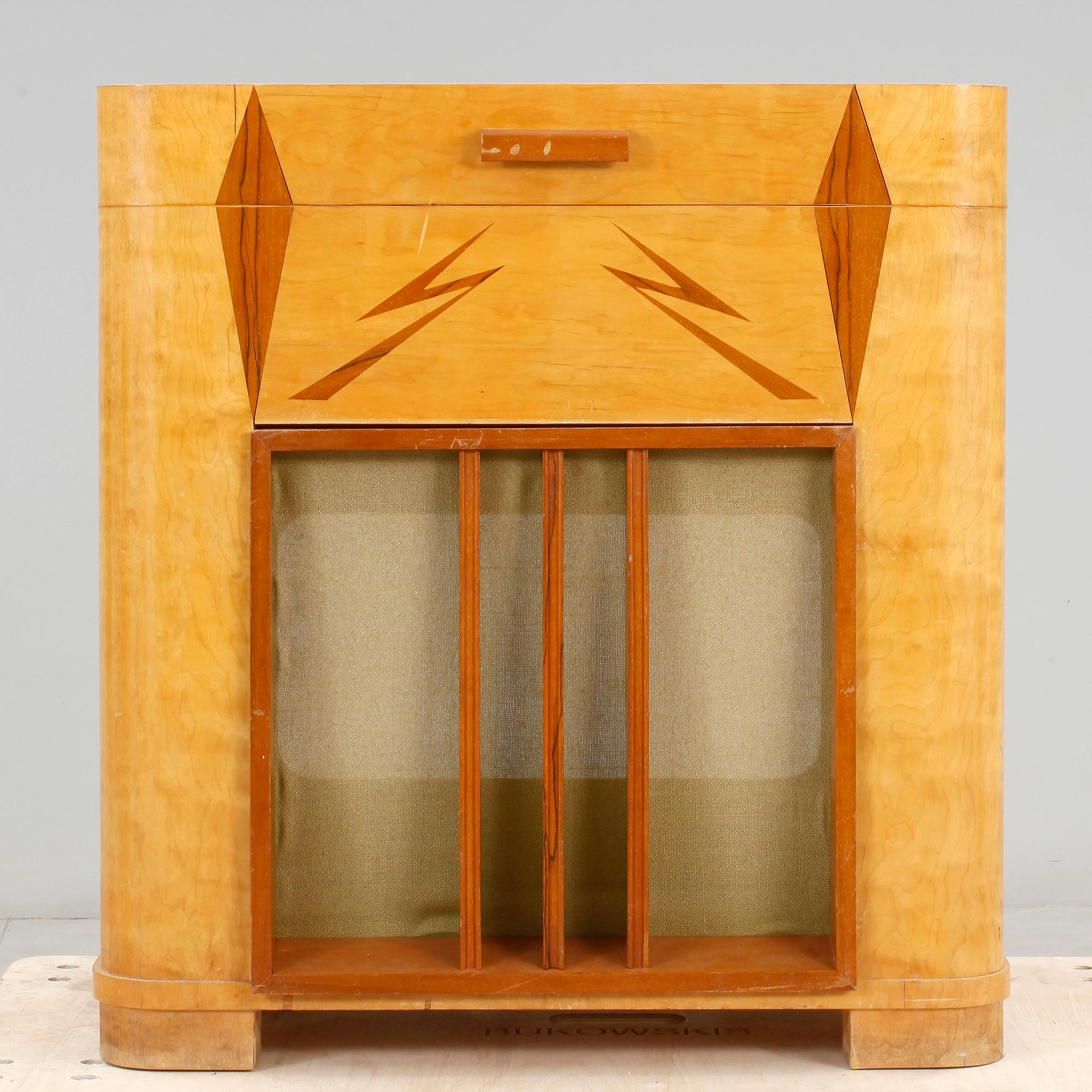 RADIOSKÅP, art déco, 1930-/40-tal.