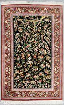 MATTA, old, Ghom, figural, silke, signerad. Ca 155 X 98 cm.