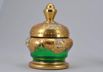TOILETTSET, 3 delar, glas, Mellaneuropa, 1900-talets första hälft.