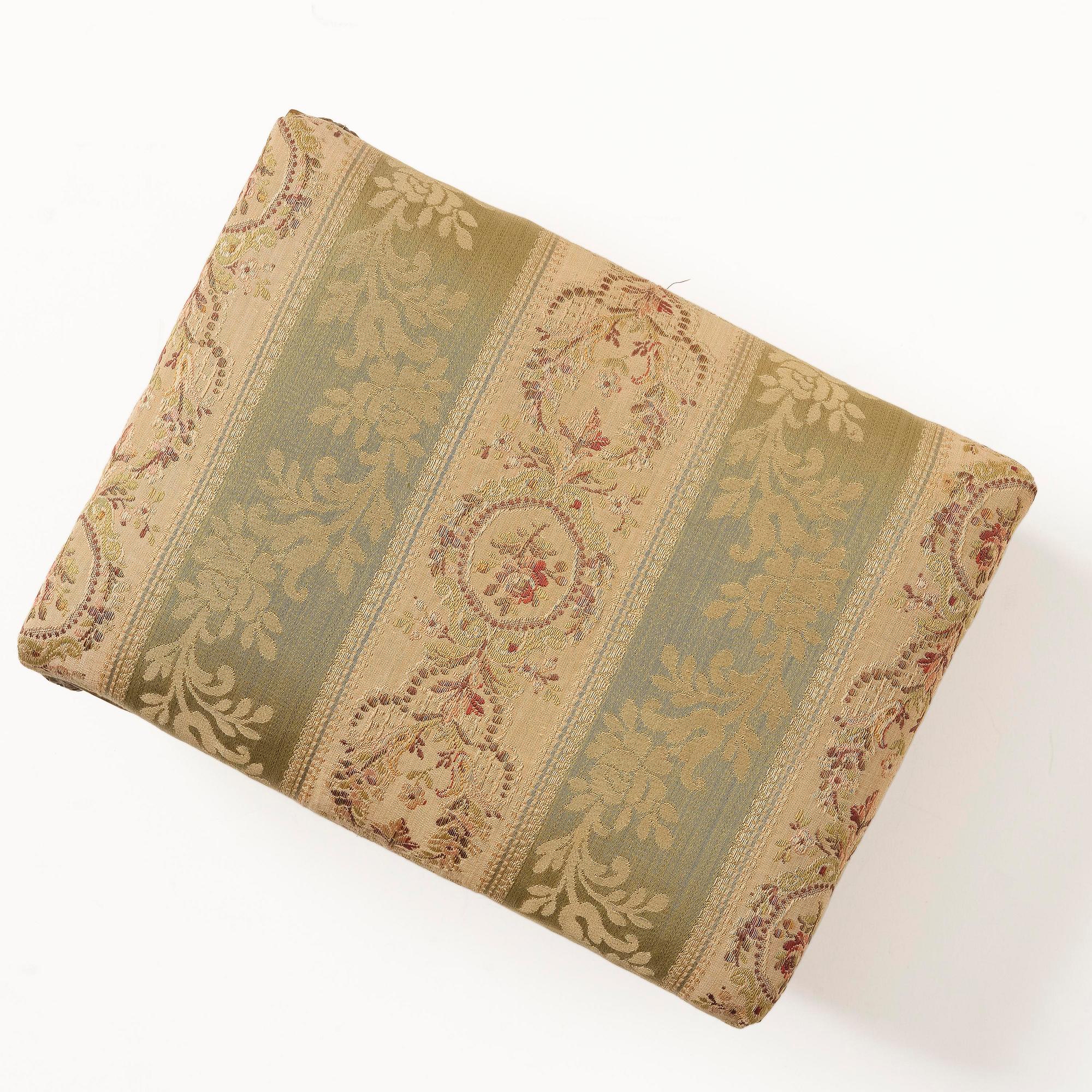 A late Gustavian giltwood foot stool, Stockholm, late 18th century.