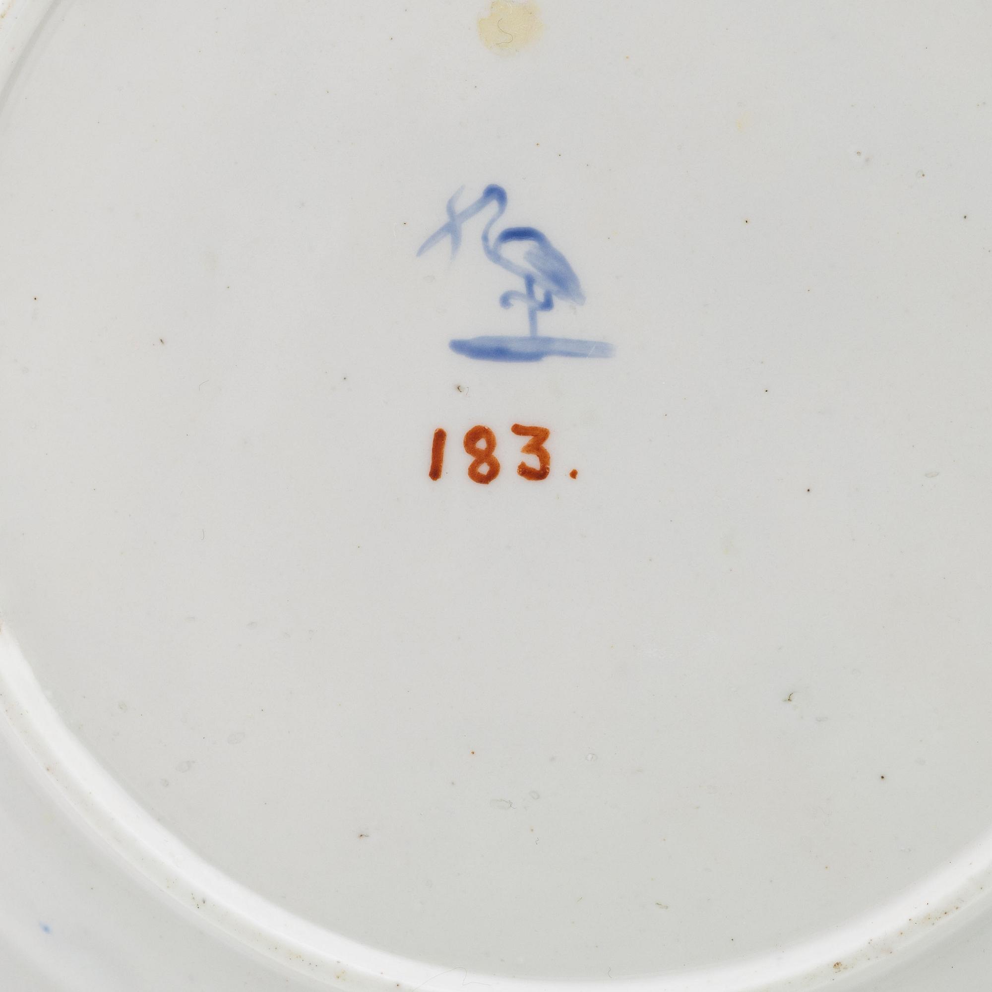 Tallrikar, 2st, porslin, Den Haag och Zürich, 1700-talets andra hälft.
