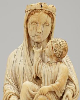 Virgin and Child, a French Gothic ivory statuette, second half of the 13th century.